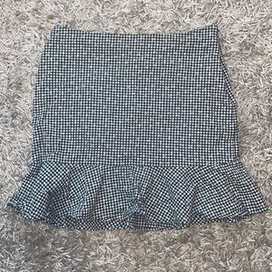 CeCe black and white plaid mini skirt